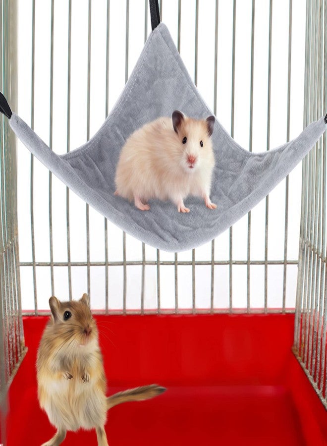 Hffheer Small Animal Hammock Hanging Bed Sleeper Pet Nap Cage Accessories for Parrot Sugar Glider Hamster Ferret Squirrel Guinea Pig (Gray) - Image 5